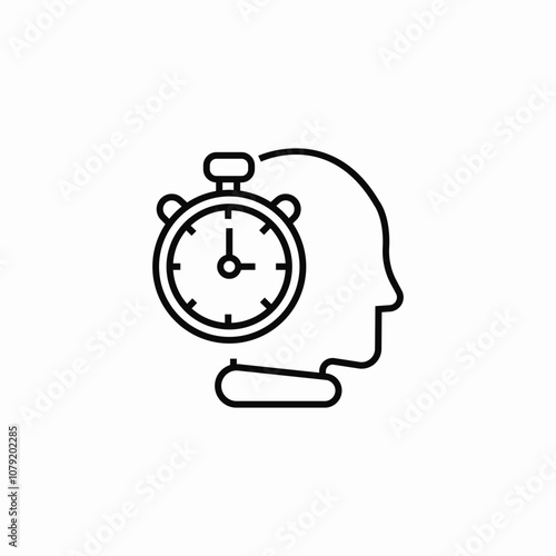 time clock min head icon sign vector