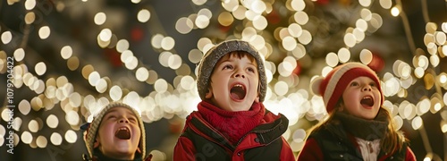 children singing christmas carols