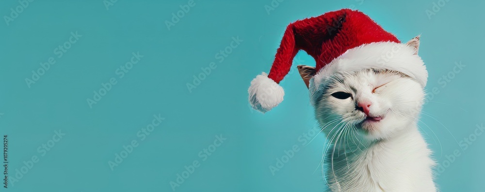 cat with santa claus hat, pets cat with santa claus hat, pets