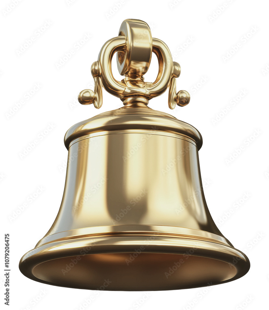 PNG Shiny golden bell with decorative handle design PNG Shiny golden bell with decorative handle design