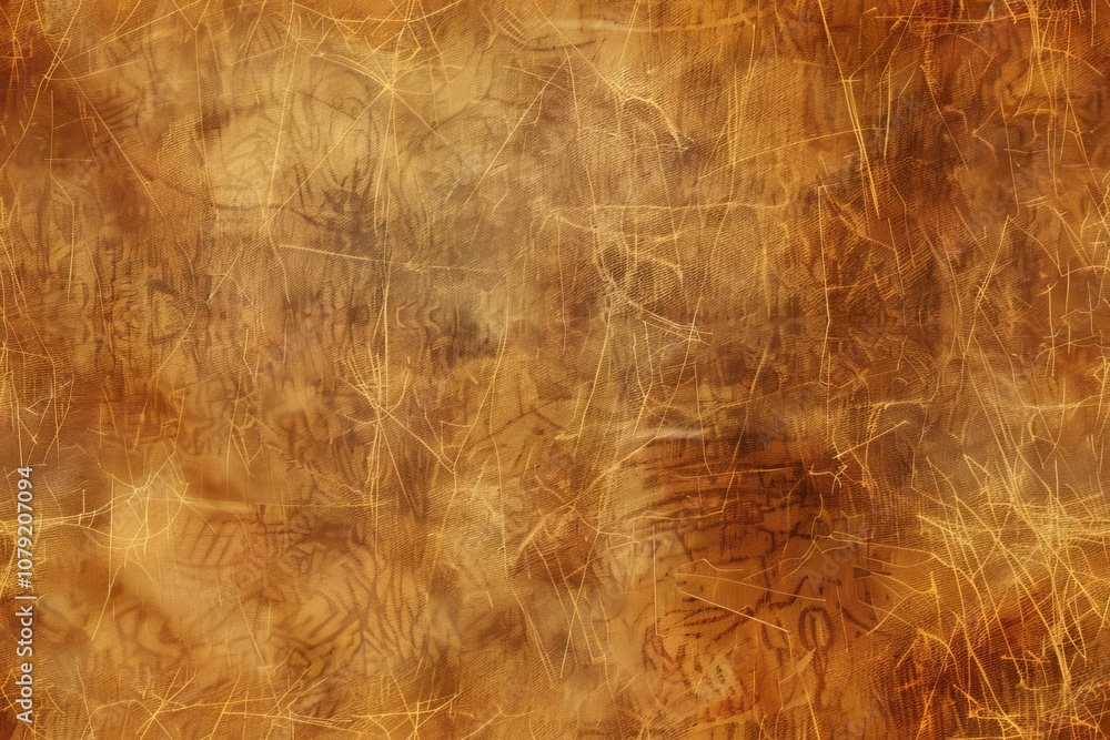 Fototapeta premium An abstract background featuring a textured brown surface with delicate golden lines.