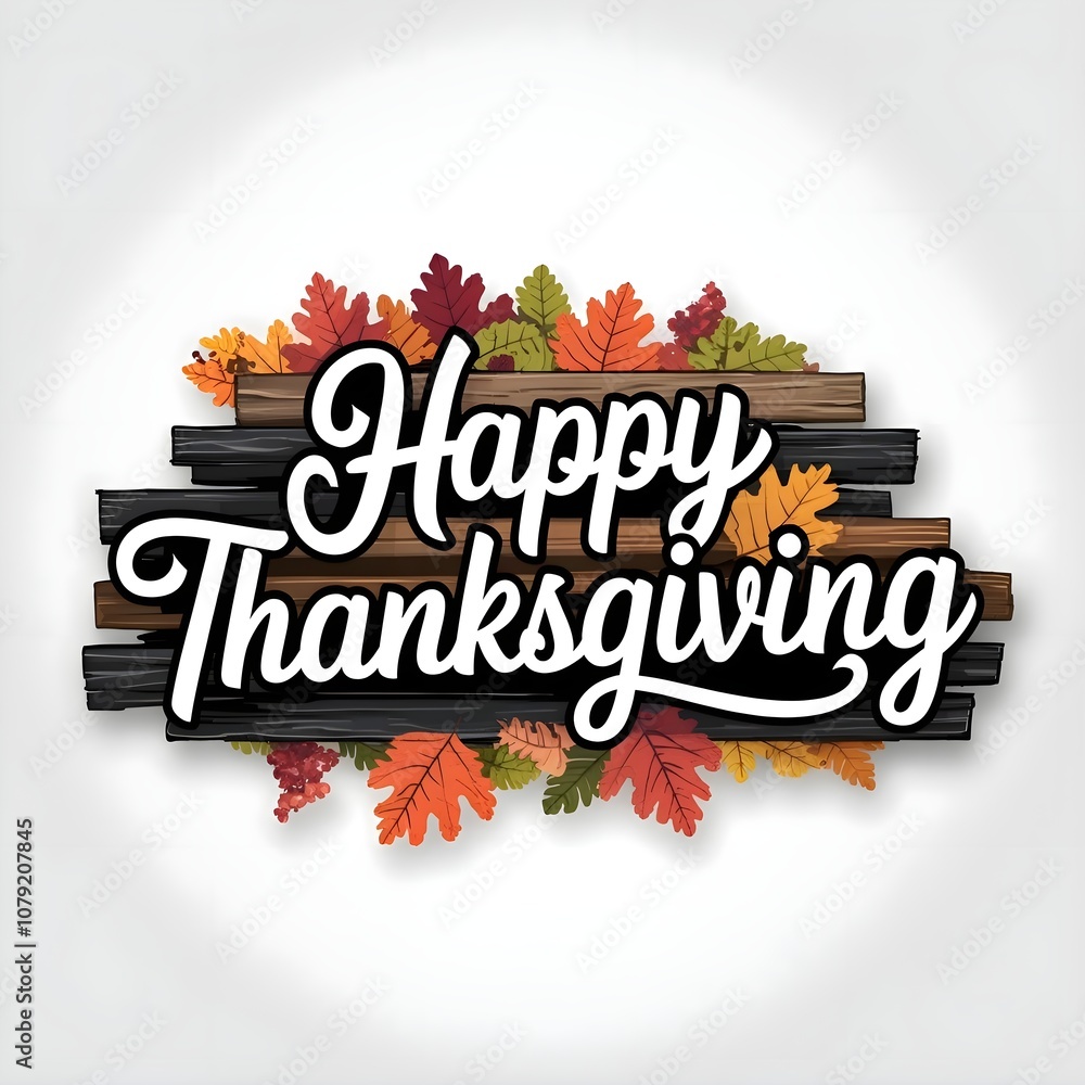 Happy Thanksgiving typography styles on a white background. Happy Thanksgiving typography styles on a white background.
