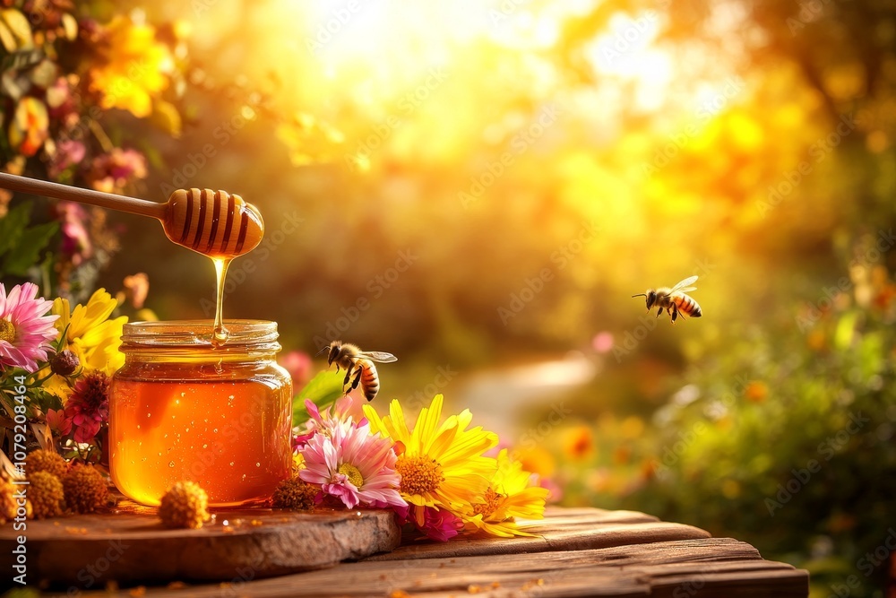 Autumn Honey Harvest in Nature's Magical Light Autumn Honey Harvest in Nature's Magical Light