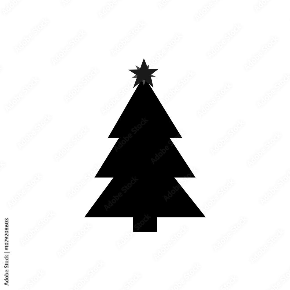 Christmas tree icon, Xmas symbol, flat design template, vector illustration Christmas tree icon, Xmas symbol, flat design template, vector illustration