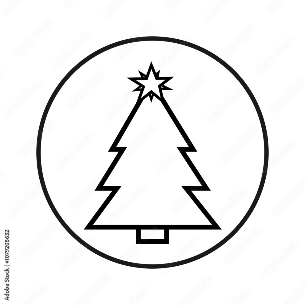 Christmas tree icon, Xmas symbol, flat design template, vector illustration Christmas tree icon, Xmas symbol, flat design template, vector illustration