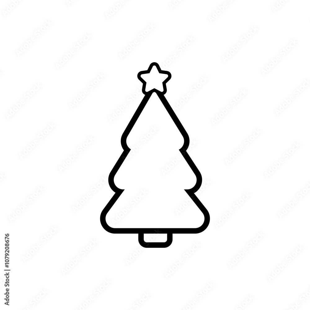 Christmas tree icon, Xmas symbol, flat design template, vector illustration Christmas tree icon, Xmas symbol, flat design template, vector illustration