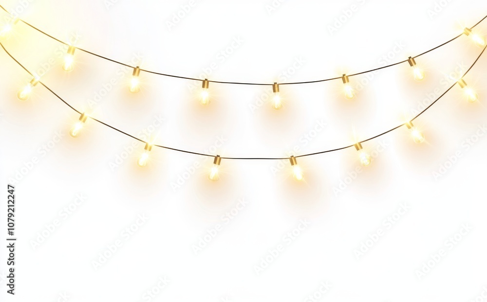 A string of Christmas lights on a white background, in a transparent PNG format, as a simple vector illustration. A string of Christmas lights on a white background, in a transparent PNG format, as a simple vector illustration.
