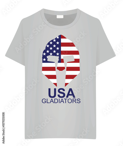 T shirt USA gladiators design. vector