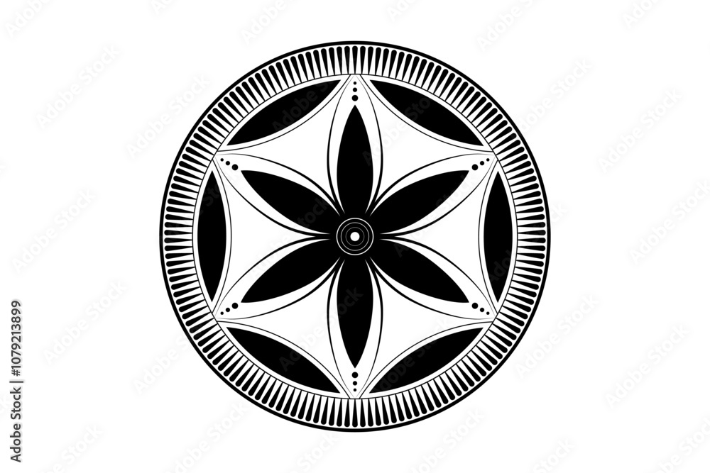 Seed Flower of life lotus icon, logo mandala sacred geometry, tattoo symbol of harmony and balance. Mystical talisman, vector round design isolated on white background Seed Flower of life lotus icon, logo mandala sacred geometry, tattoo symbol of harmony and balance. Mystical talisman, vector round design isolated on white background