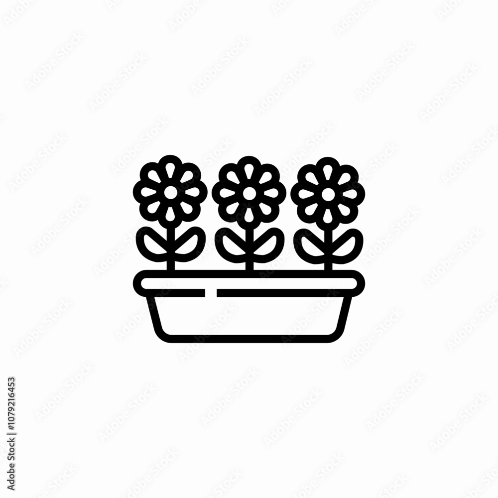 flowers in pot icon sign vector flowers in pot icon sign vector