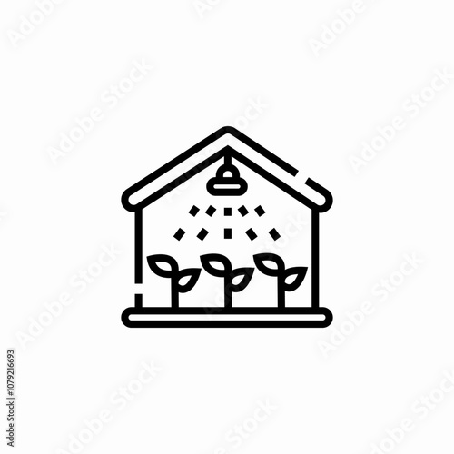 greenhouse watering icon sign vector