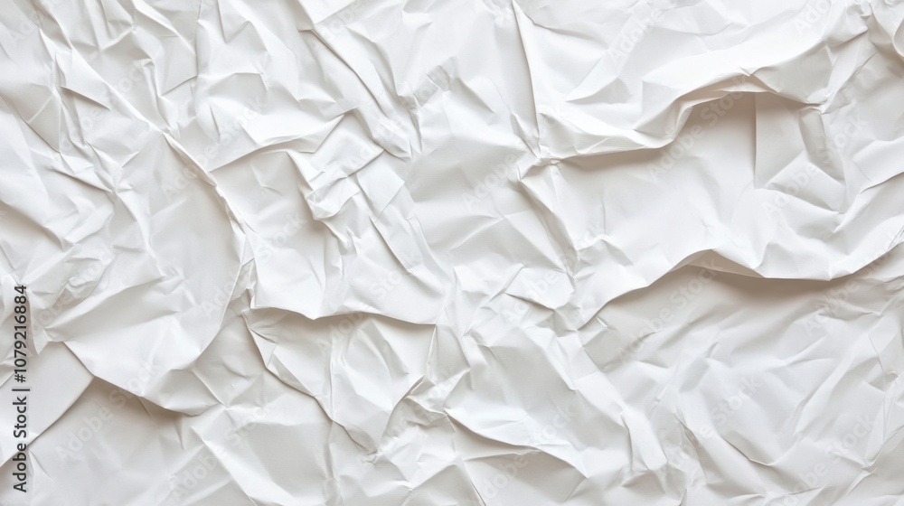 Obraz premium Textured white crumpled paper background for creative design projects