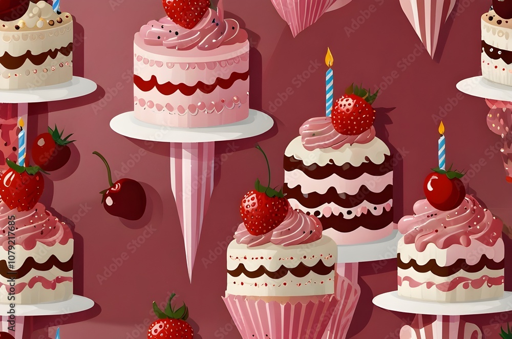 pattern with cakes pattern with cakes