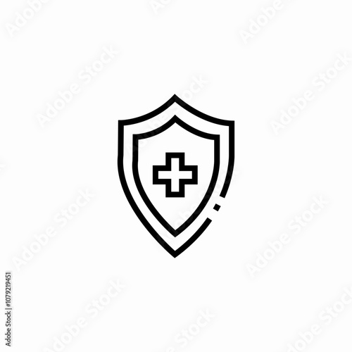 medicine protection shield icon sign vector