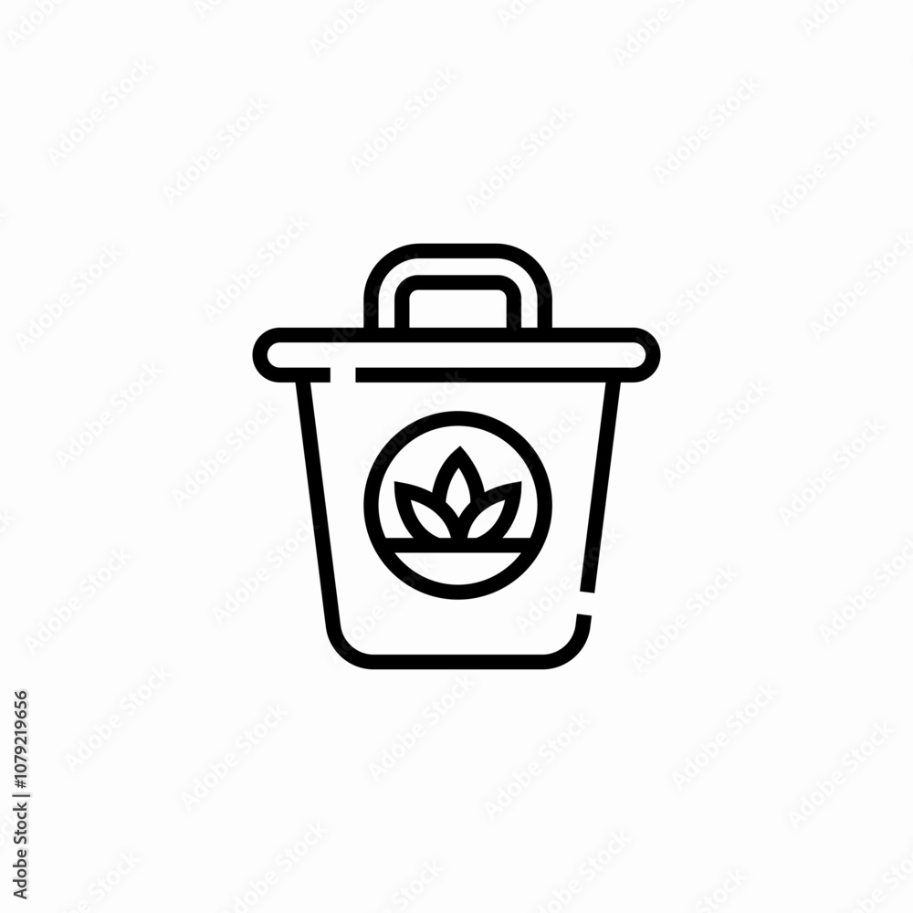 plant garbage bucket icon sign vector plant garbage bucket icon sign vector