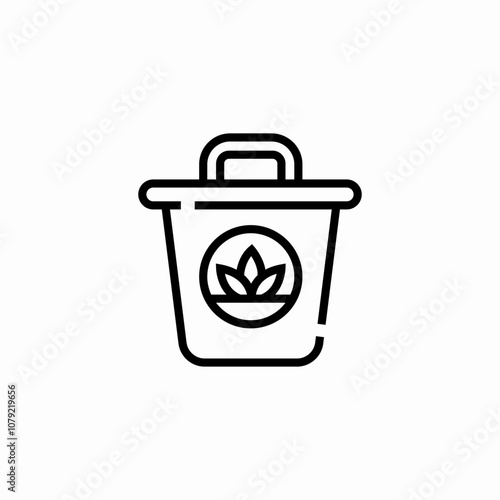 plant garbage bucket icon sign vector