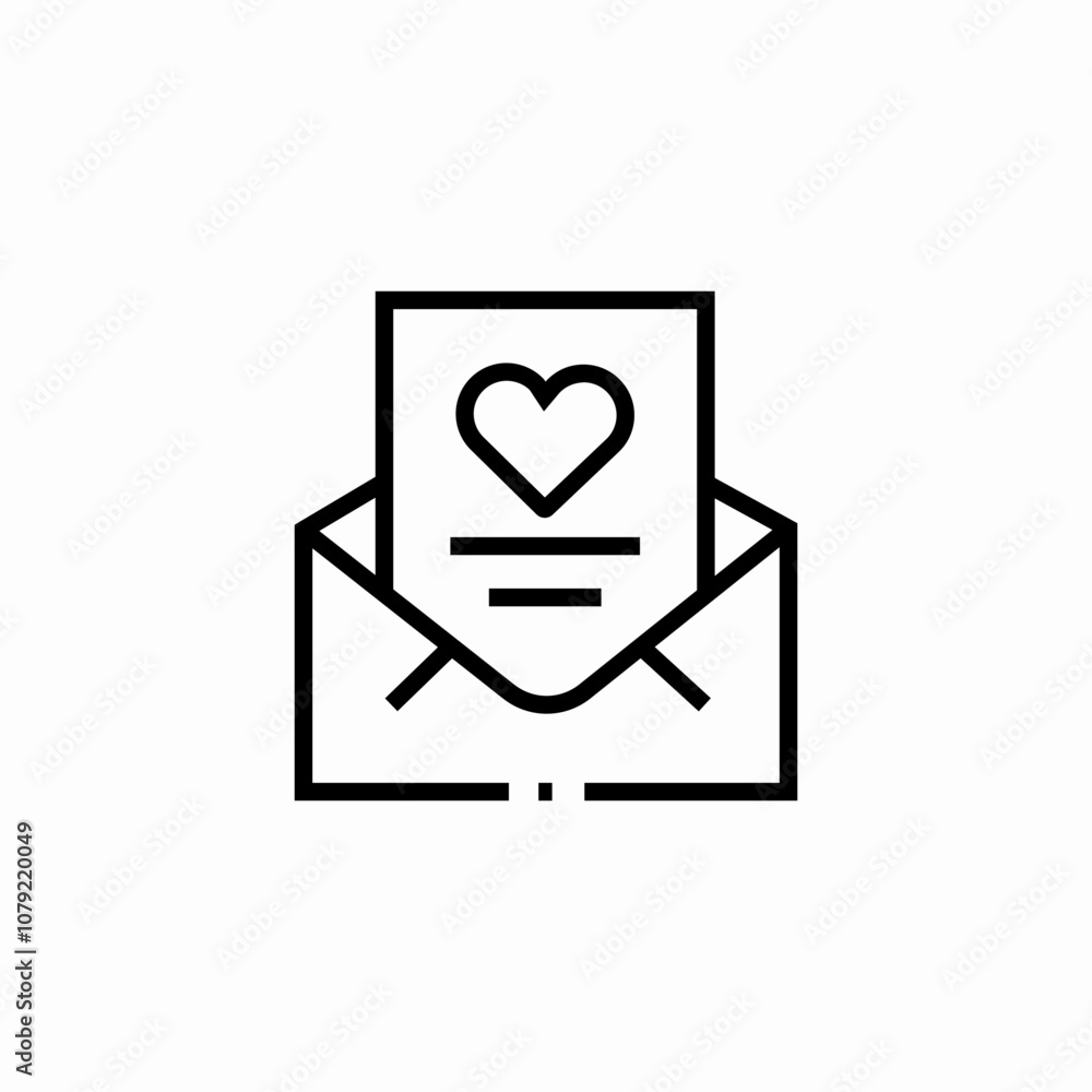 romantic letter icon sign vector romantic letter icon sign vector