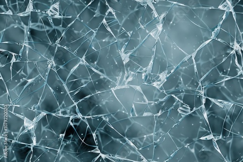 A seamless texture of cracked glass in blue and white tones, creating an abstract pattern.