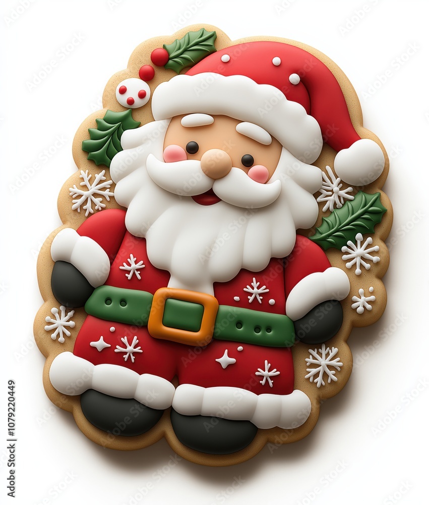 Fototapeta premium Santa Cookie created with Generative AI Technology, ai, generative