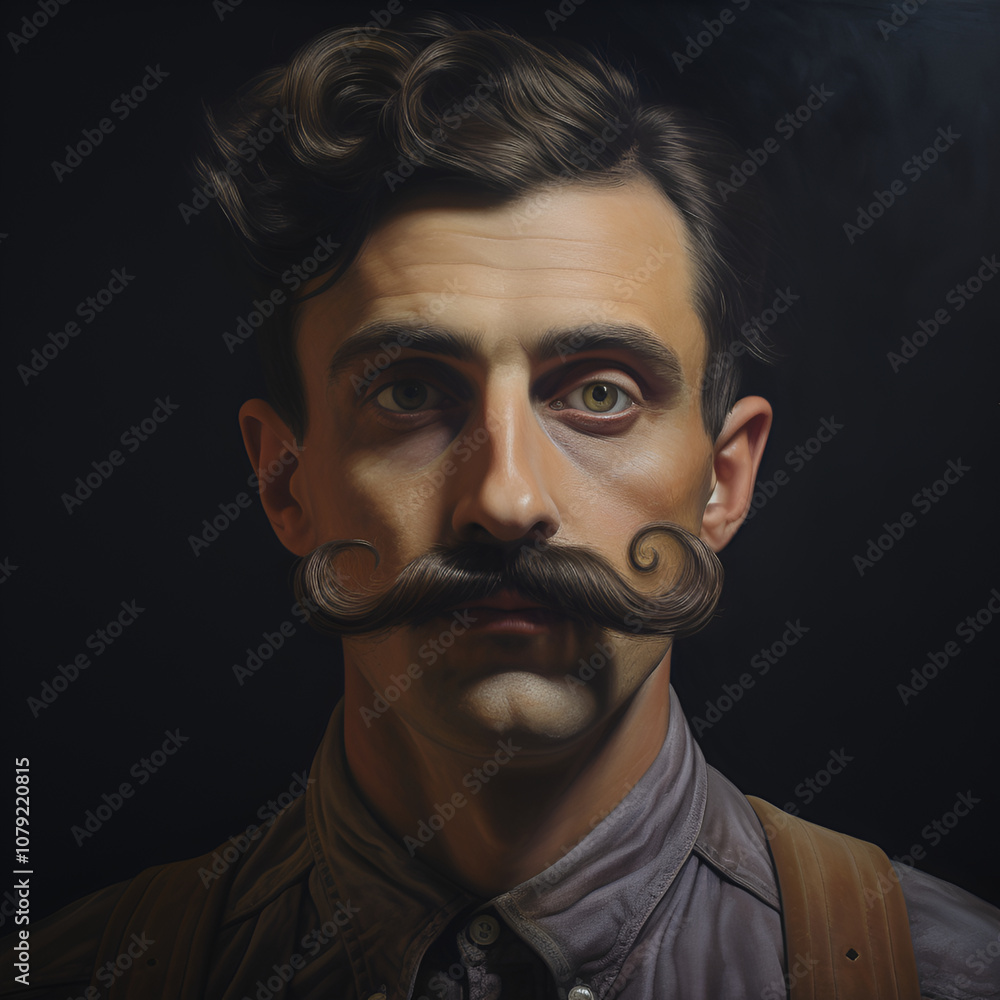 portrait of a man with mustache portrait of a man with mustache