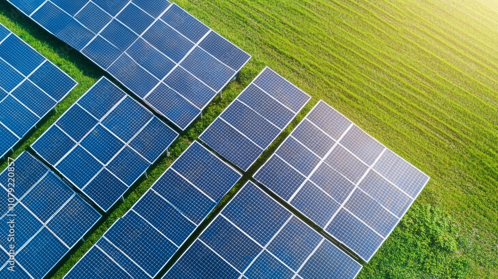 Aerial View of Modern Manufacturing Plant with Solar Panels and Green Fields: Sustainable American Industry Concept Aerial View of Modern Manufacturing Plant with Solar Panels and Green Fields: Sustainable American Industry Concept