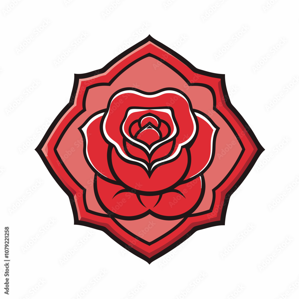 Rose flower logo frame, silhouette, white background Rose flower logo frame, silhouette, white background