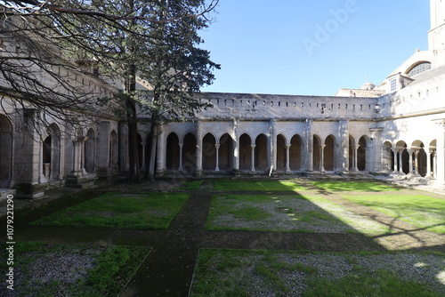 Le cloître Saint-Trophime, cloître médiéval, ville d'Arles, département des Bouches-du-Rhône, France