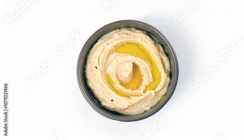 Bowl of Hummus with Olive Oil Drizzle