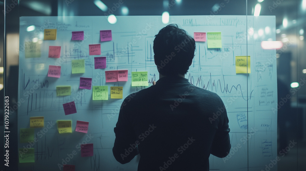 Sketching vibrant marketing plans on a whiteboard Sketching vibrant marketing plans on a whiteboard