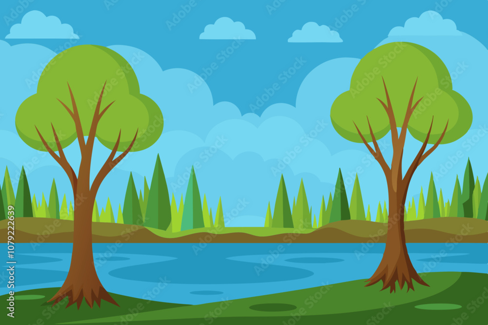 willows on the shore of the swamp, horizontally background willows on the shore of the swamp, horizontally background