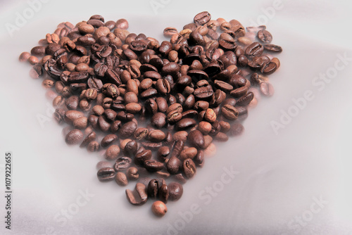 coffee beans heart