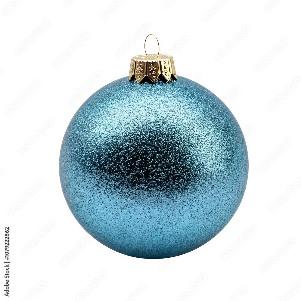 A glittery blue Christmas ball, isolated over transparent background, PNG cut-out A glittery blue Christmas ball, isolated over transparent background, PNG cut-out
