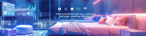 A bedroom with a smart home interface