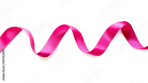 hot pink ribbon isolated on a white background