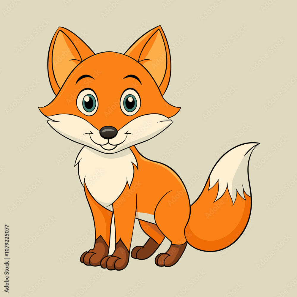 Obraz premium Fox Vector Illustration on white background 