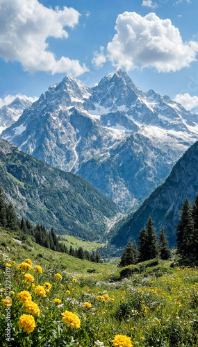 alpine meadow in the mountains