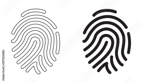 Fingerprint. Identification. ID. Set of icons. Vector. Illustration