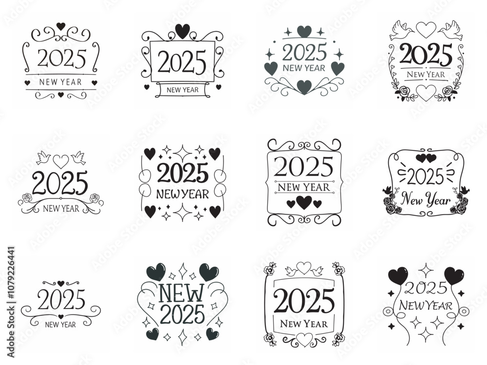 Elegant 2025 New Year Designs for Festive Projects. Elegant 2025 New Year Designs for Festive Projects.