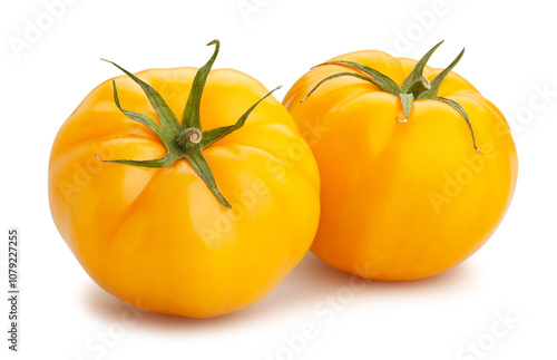 yellow tomato path isolated on white