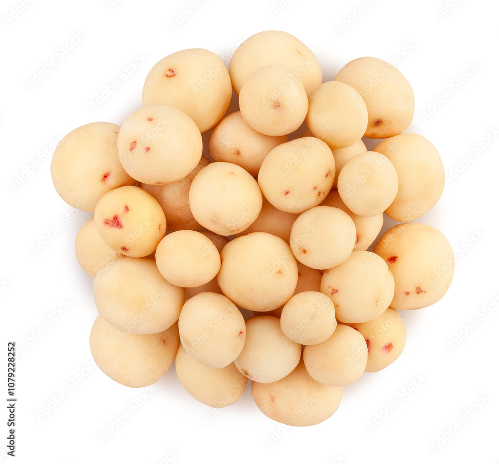 young potato path isolated on white top view young potato path isolated on white top view