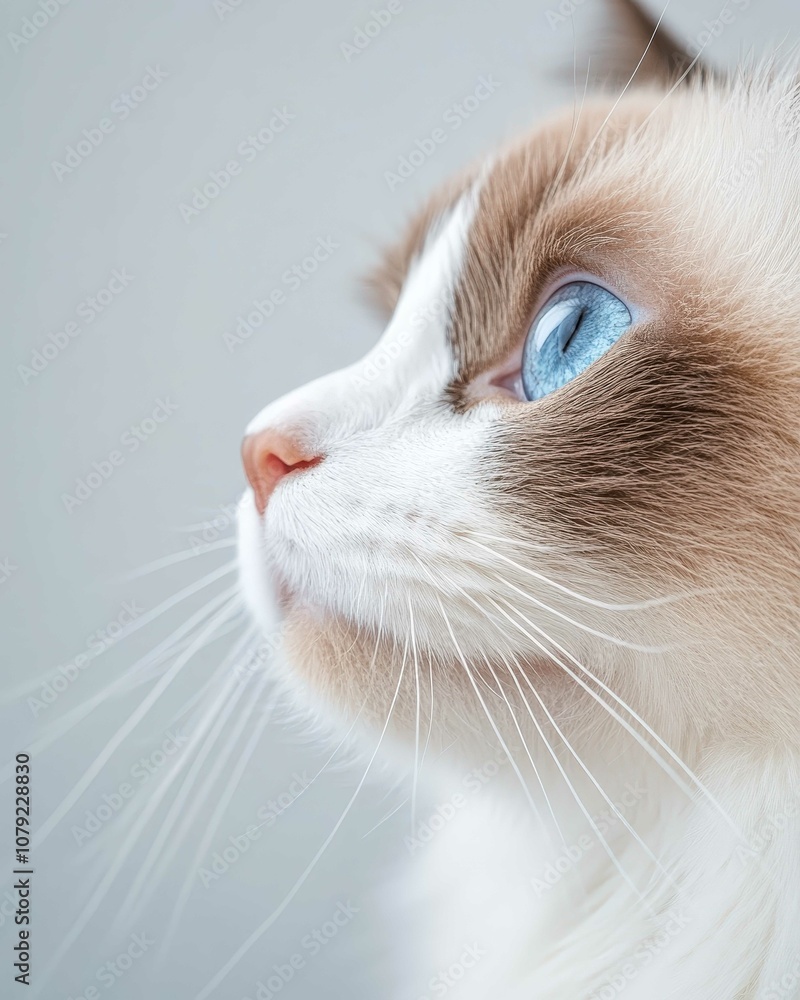 Portrait of a Ragdoll Cat with Striking Blue Eyes and Soft Fluffy Coat, Perfect for Cat Lovers and Feline Enthusiasts
Portrait of a Ragdoll Cat with Striking Blue Eyes and Soft Fluffy Coat, Perfect for Cat Lovers and Feline Enthusiasts