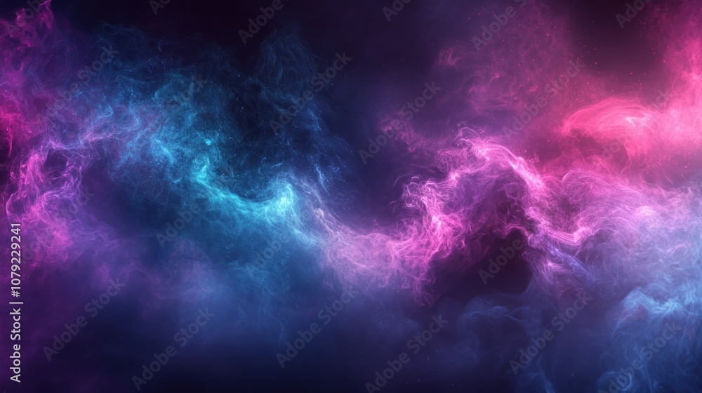 Abstract dark background with vibrant pink and blue smoke swirls. Abstract dark background with vibrant pink and blue smoke swirls.