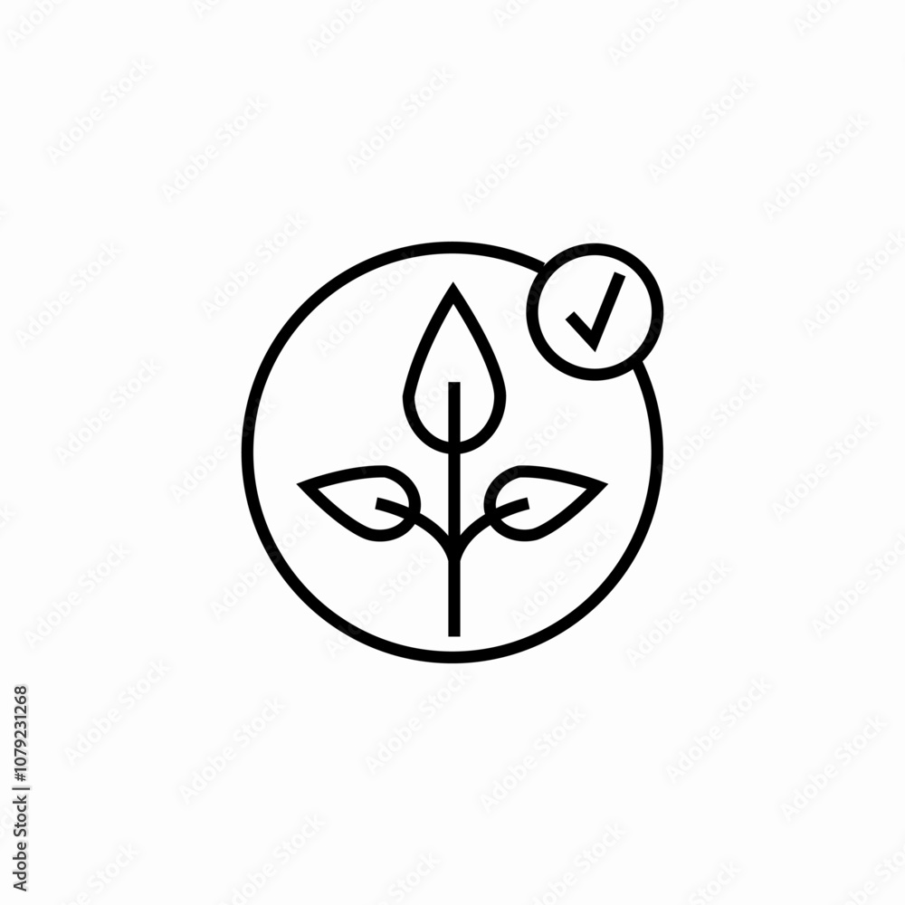 plant check mark icon sign vector plant check mark icon sign vector