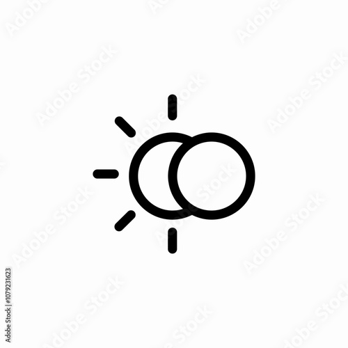 sun moon eclipse icon sign vector