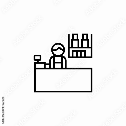 store salesman icon sign vector