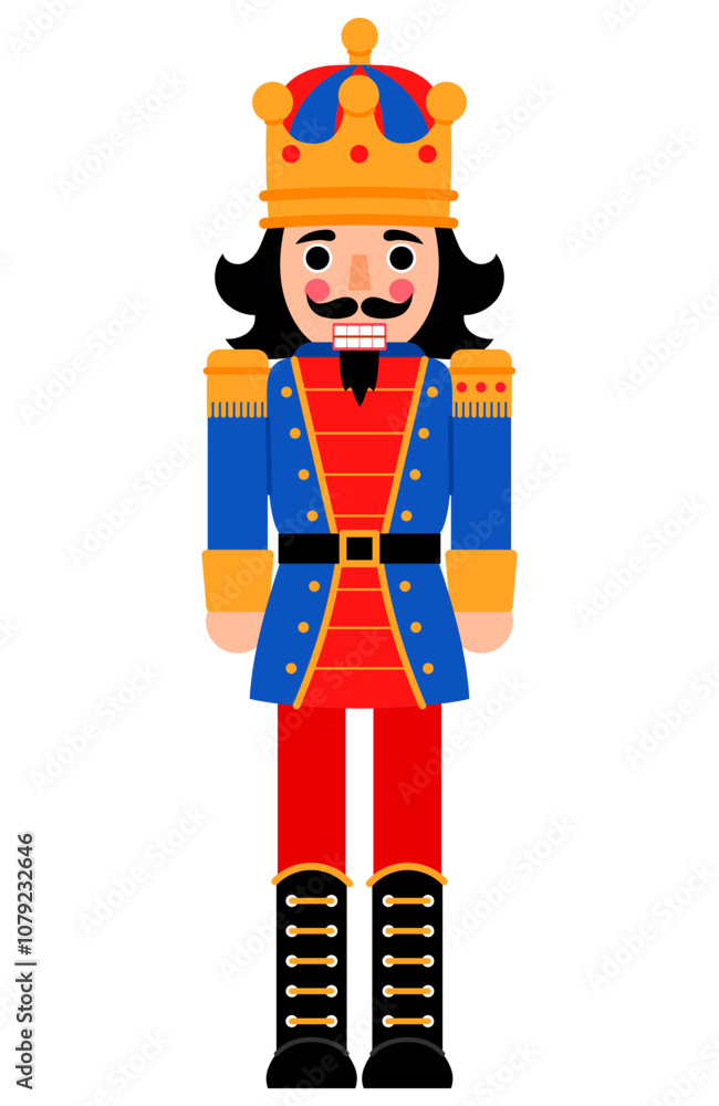 Festive Red and Navy Blue Nutcracker Illustration Festive Red and Navy Blue Nutcracker Illustration