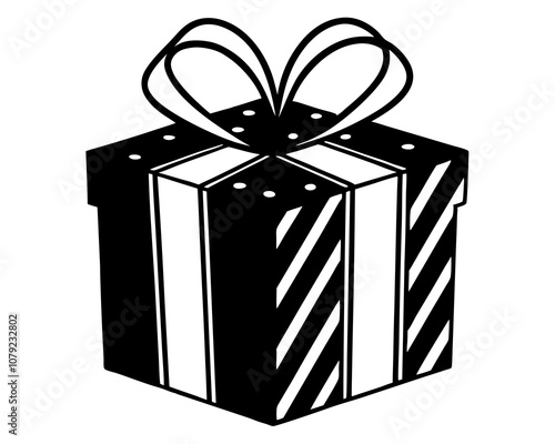 Christmas gift box vector isolated on transparent background