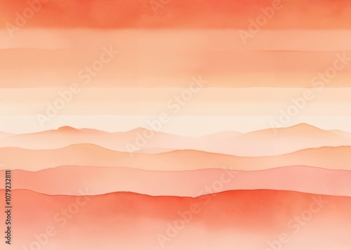 Sunset Oasis: Watercolor Gradient Tapestry - Peach & Coral Hues