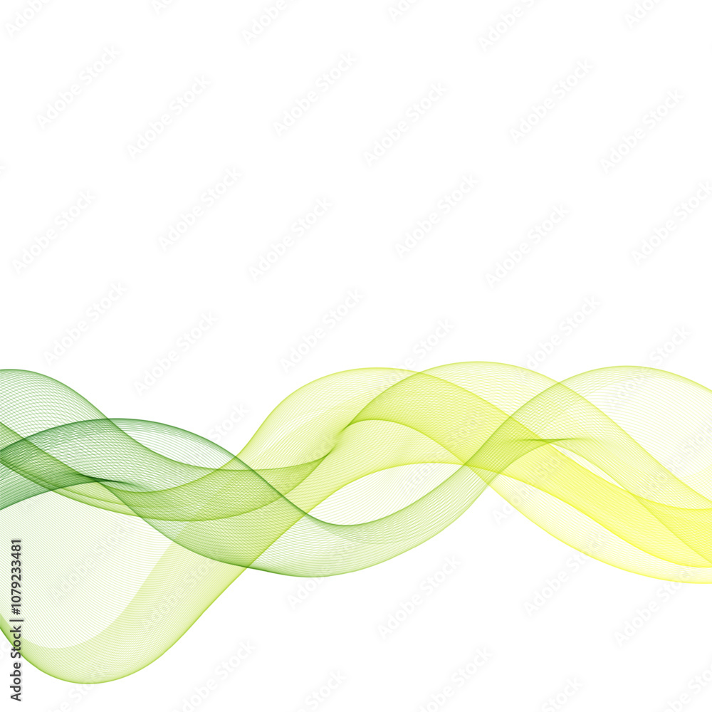 Obraz premium Colorful abstract wave. Yellow and green lines. Vector background. Eps 10