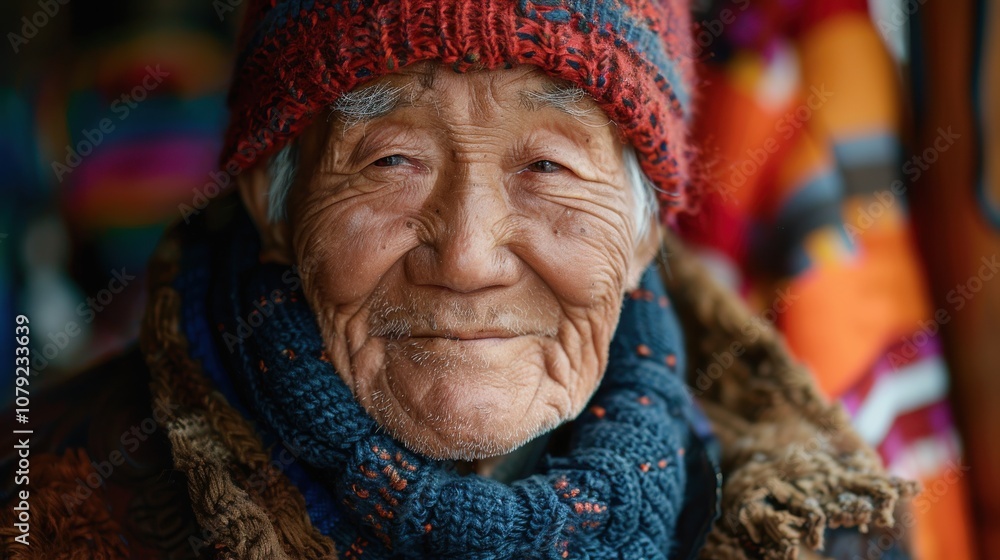 Surrounded by a spectrum of backgrounds, a dignified Asian elder's confident stance exudes a timeless elegance and poise Surrounded by a spectrum of backgrounds, a dignified Asian elder's confident stance exudes a timeless elegance and poise